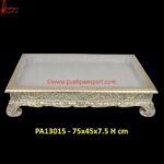 White Metal Tray With Antique Finish