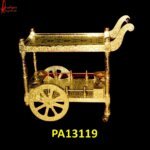 Vintage Brass Metal Rolling Cart