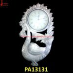 White Metal Peacock Wall Clock