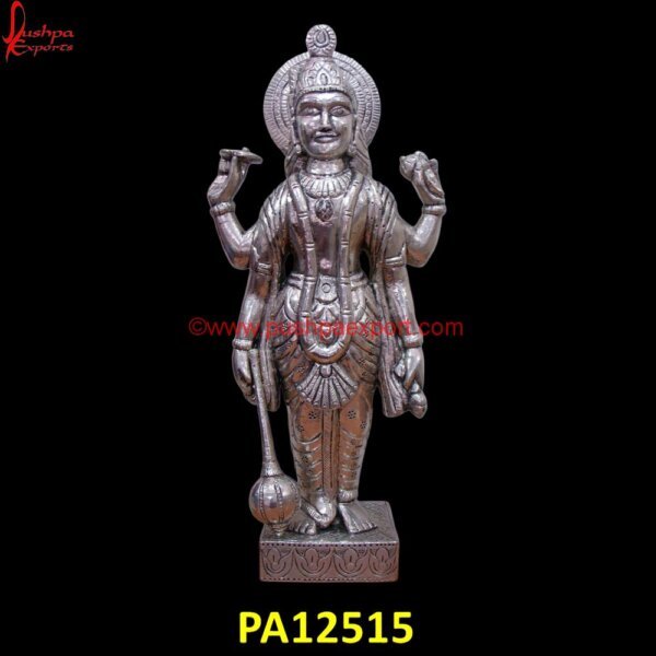 White Metal Lord Vishnu Statue PA12515 German Silver God Idols, Silver Vishnu Idol, Silver Vishnu Lakshmi Idol, Vishnu Laxmi Silver Idol, White Metal God Statues, White Metal Handicrafts, White Metal Murti, White Metal Vishnu.jpg