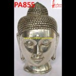 Silver Buddha Head Statue