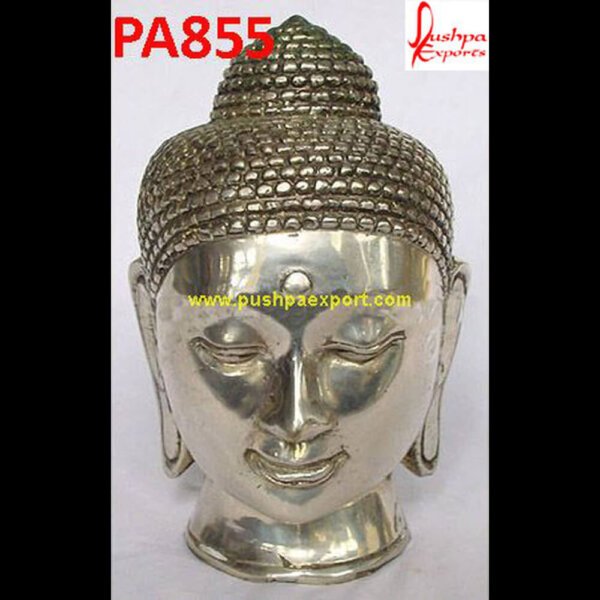 Silver Buddha Head Statue PA855 Buddha Metal Statue, Silver Buddha Statue, Silver Buddha Head Statue, Carving Buddha Statue, Buddha Silver Statue, Buddha Statue In Silver.jpg