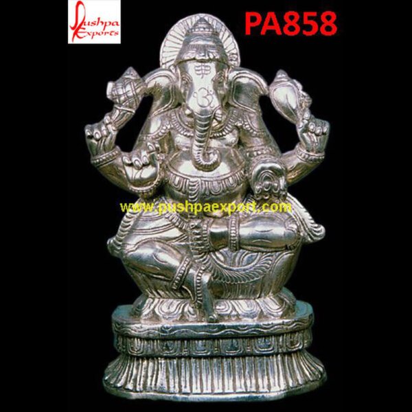 Silver Plated Ganesh Murti PA858 Silver Lord Ganesha Statue, Silver Murti Ganesha, Silver Plated Ganesh Idols, Silver Plated Ganesh Murti, Silver Statue Of Lord Ganesha, Silver Vinayaka Idol.jpg