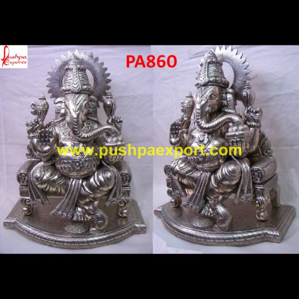 Silver Vinayaka Idol PA860 Silver Lord Ganesha Statue, Silver Murti Ganesha, Silver Plated Ganesh Idols, Silver Plated Ganesh Murti, Silver Statue Of Lord Ganesha, Silver Vinayaka Idol.jpg