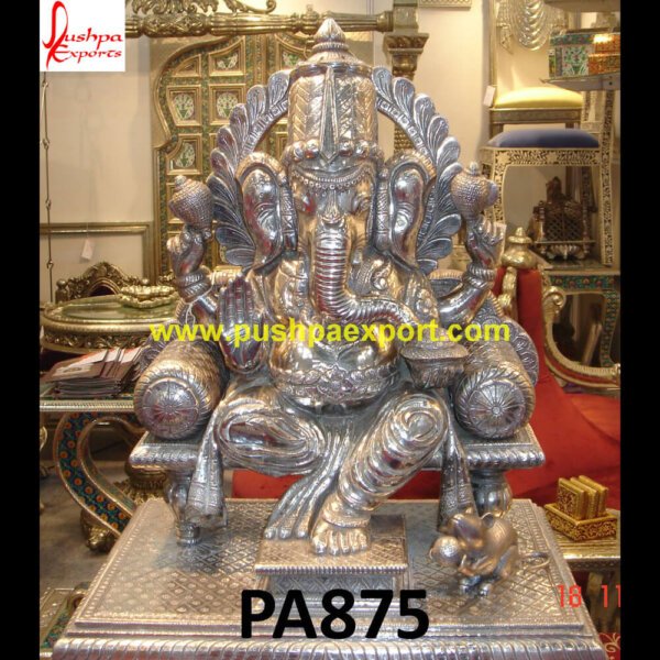 Lord Ganesha Statue PA875 Silver Lord Ganesha Statue, Silver Murti Ganesha, Silver Plated Ganesh Idols, Silver Plated Ganesh Murti, Silver Statue Of Lord Ganesha, Silver Vinayaka Idol.jpg