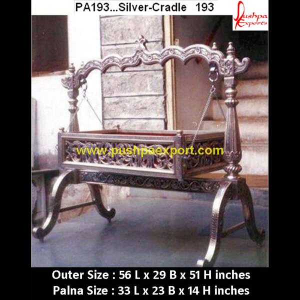 Silver Carved Baby Swing PA193 Silver Coated Jhula, German Silver Sheet Covered Swing, Silver Sheet Covered Jhula, Silver Sheet Covered Swing, Silver Carved Jhula, Silver Carving Jhula, Silver Carving Swing, Silver Met.jpg