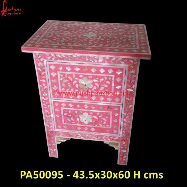 Pink Mother Of Pearl Inlay Bedside Cabinet PA50095 - 43.5x30x60 H cms inlay nightstand,shell inlay bedside table,pearl inlay bedside table,pearl bedside table,mother of pearl night stand,mother of pearl inlay side table.jpg